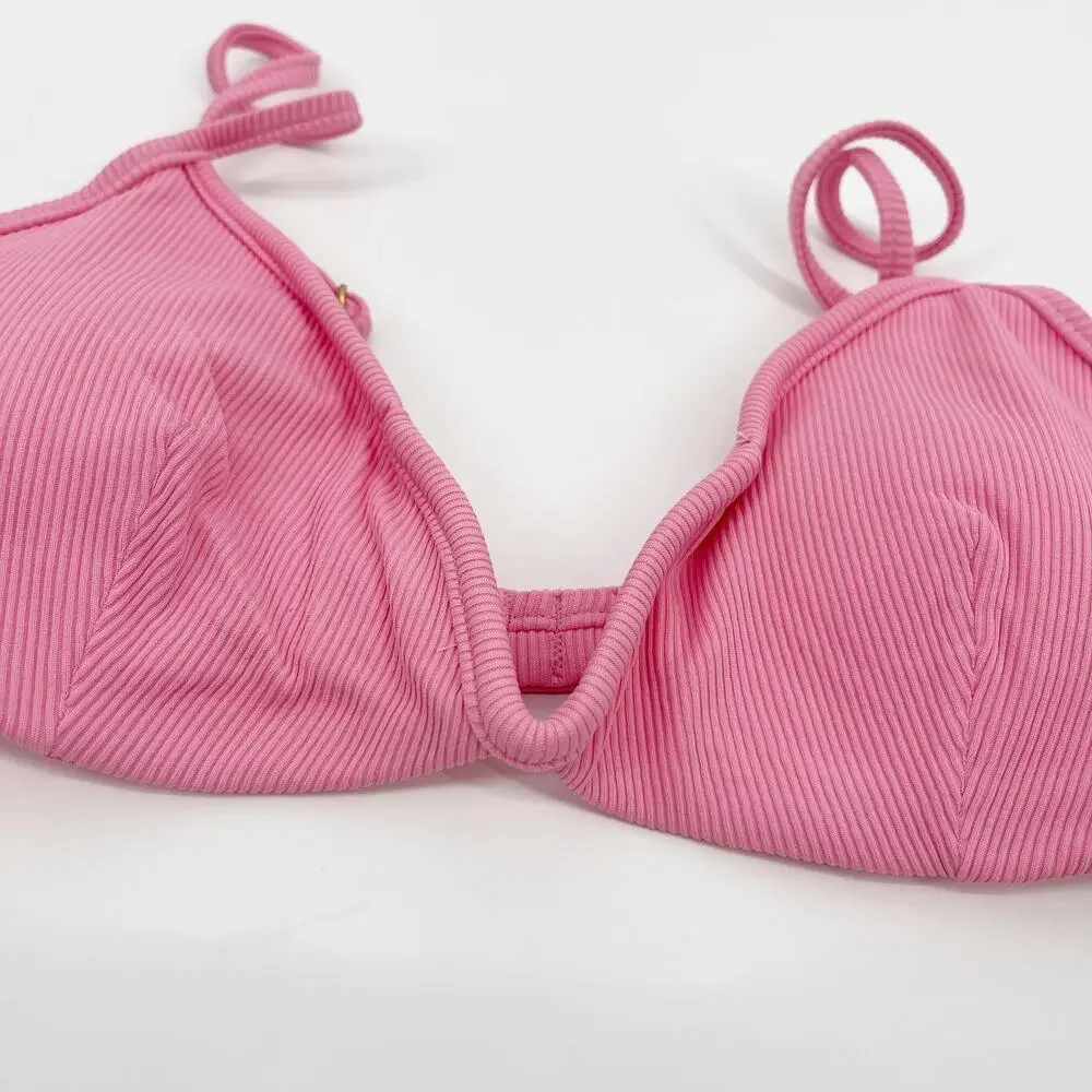 L*Space Helena Underwire Bikini Top Guava Pink - Size Small, NEW With Tags!